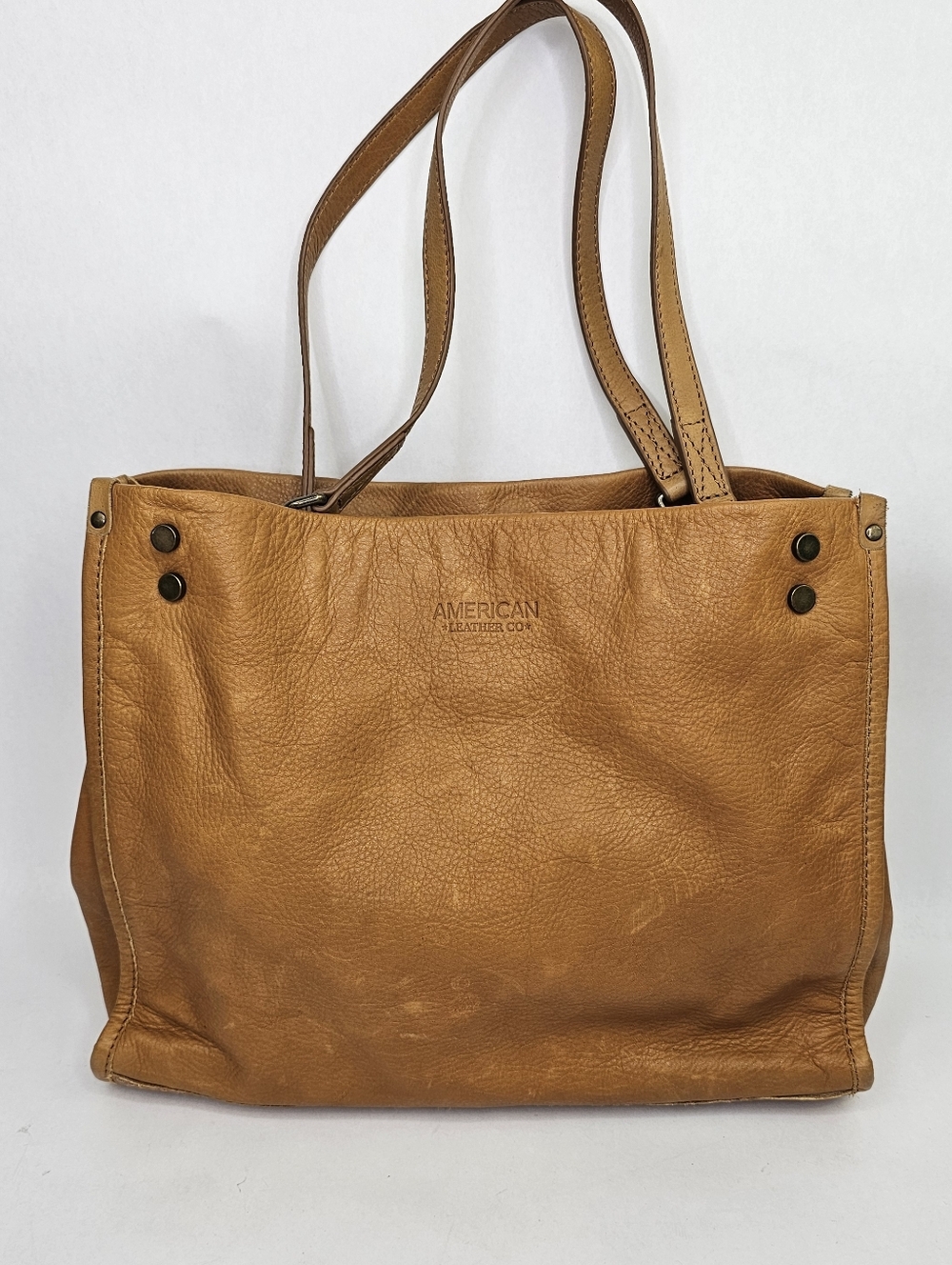 American Leather Co. Lenox Triple Entry Satchel Cafe Latte